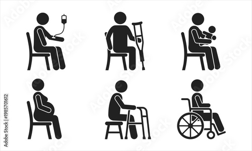Icons of Individuals Requiring Special Assistance or Priority Seating