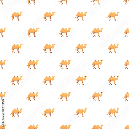 Camels standing in cartoon style creating a repetitive print