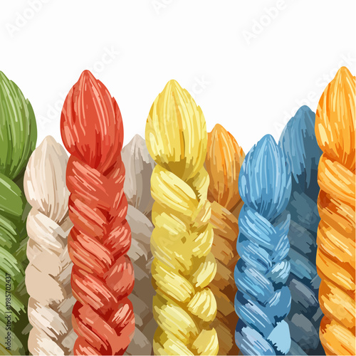 Ein lebendiges Arrangement aus farbenfrohen Seilen in unterschiedlichen Farben und Texturen