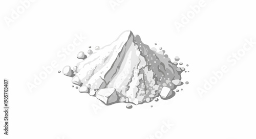 A mound of finely granulated white powder with several larger chunks
