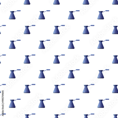 Turkish coffee pots cezve forming a repeating seamless pattern