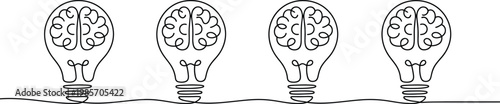 light bulb line art set featuring creative idea concept symbols in simple outline style for innovation and thinking illustration