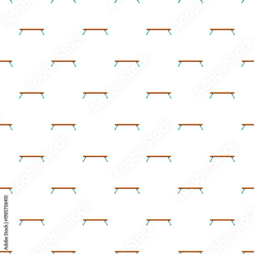 Repeating simple park bench pattern against a white background for various design needs