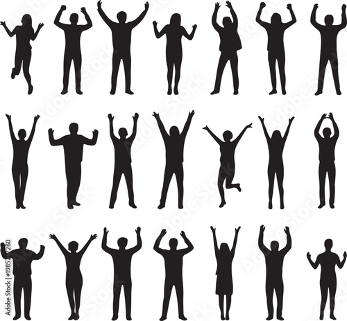 Excited People Silhouettes