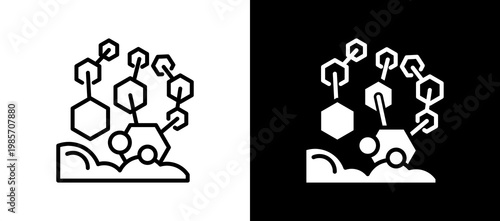 Plant Compounds lineglyph icon
