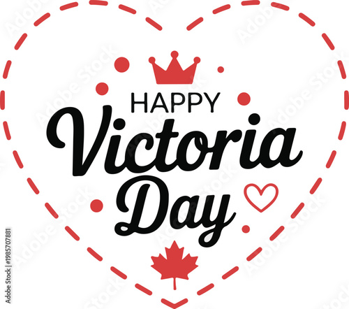 Modern Calligraphy Style Happy Canada Day Text with Red Maple Leaf Icon .