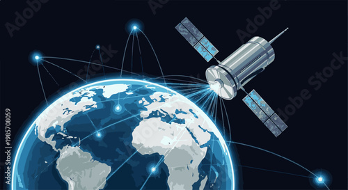 Satellite Internet Network Vector
