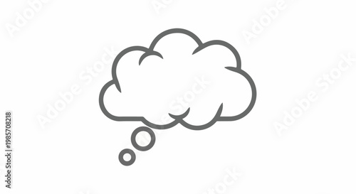 A simple gray outline of a thought bubble with smaller circles