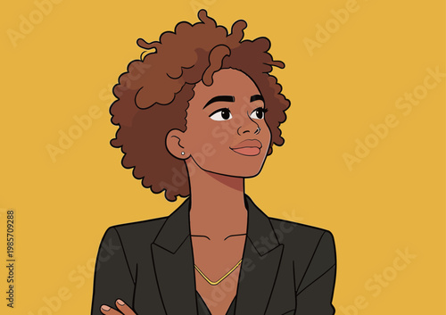 Confident Black Woman in Business Attire