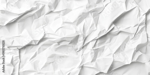 Realistic Detailed Crumpled Paper Texture Background with Wrinkles and Copy Space for Design Use
