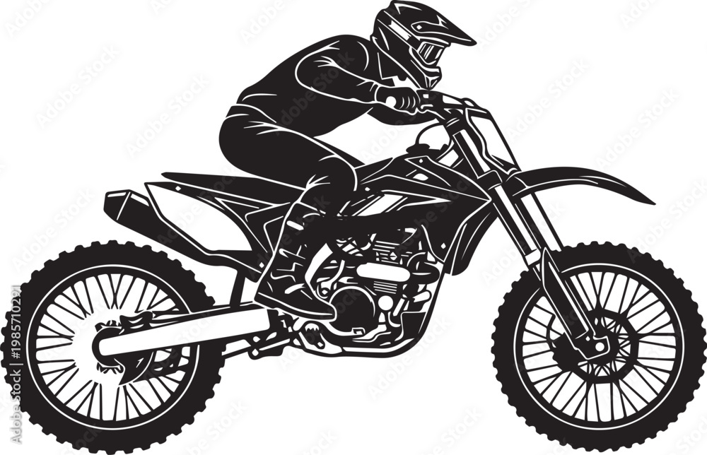 Naklejka premium Off-Road Dirt Bike Motocross Silhouettes