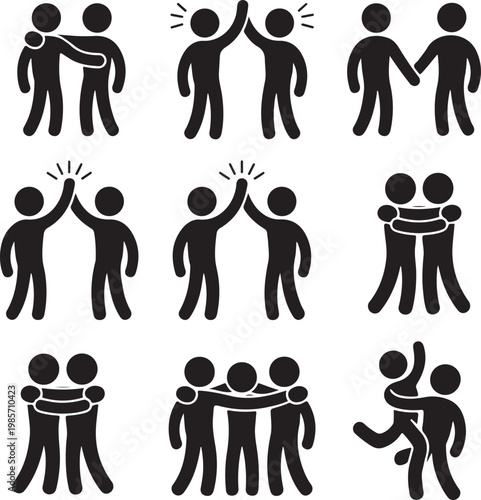 Friend Friendship Relationship Teammate Teamwork Icon Pictogram