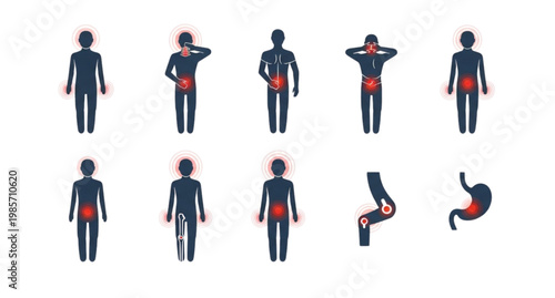 Human body pain points illustration a comprehensive visual guide to common ailments and discomfort locations