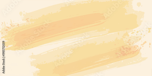 Abstract watercolor vector landscape of a grunge desert sunset with yellow sand dunes and orange clouds under a light summer sky