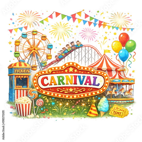 Konstfotografi carnival fun and festivities, colorful carnival, festive celebration, amusement