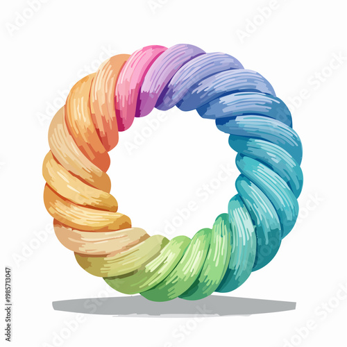 Ein leuchtend buntes Seil mit einem sanften Farbverlauf