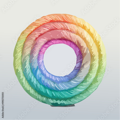 Ein leuchtend buntes Seil mit einem sanften Farbverlauf