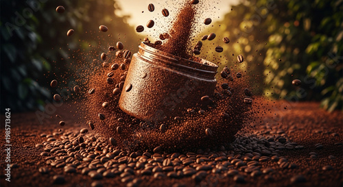 Natural caffeine based body treatment in professional aesthetic studio to remove dead skin cells and provide deep invigorating solution for urban skin revitalization