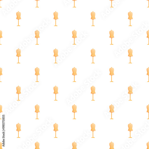 Repeating pattern of a headless dress form for fashion design and textile crafts