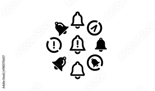 Geometric light bulb icon set with idea and innovation symbols for modern startup and UI design systems