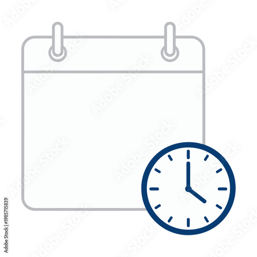 Vector of a calendar and clock for planning and organization