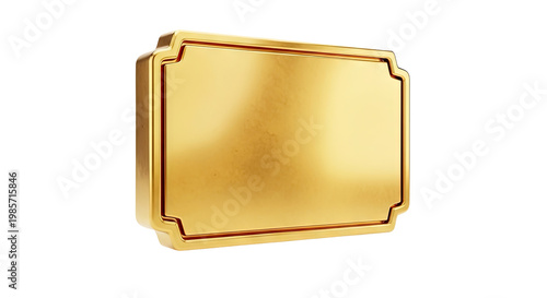 Golden ornate blank plaque