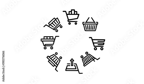 Geometric signpost icon set with direction arrow and navigation symbols for modern travel and wayfinding design