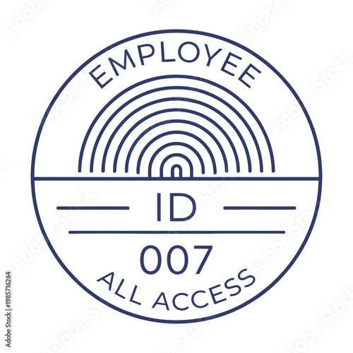 Vector graphic of an employee id badge with all access privileges in a modern design