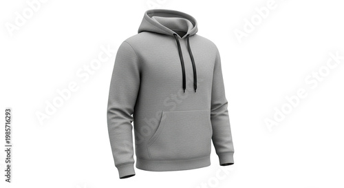 Grey Hoodie with Black Drawstrings