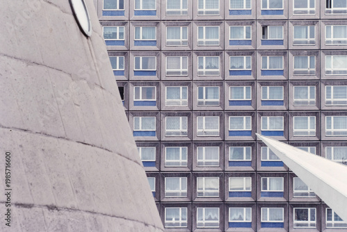 Historisches Foto Plattenbauten in Halle Neustadt, 1990, Halle (Saale), Deutschland