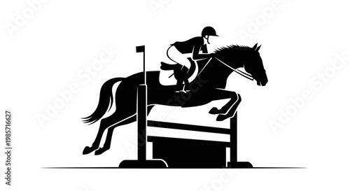 Horse Jumping Over Obstacle 1.
