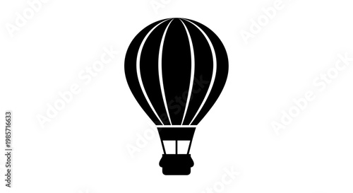 Hot air balloon silhouette flying.