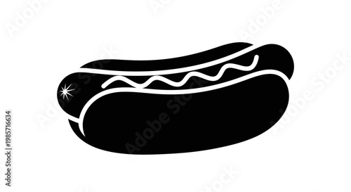 Hot dog bun icon graphic.
