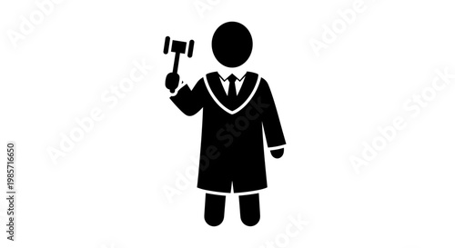 Judge Holding Gavel Icon.
