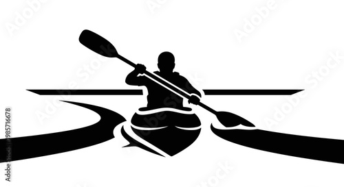 Kayak Paddler Silhouette Sports.