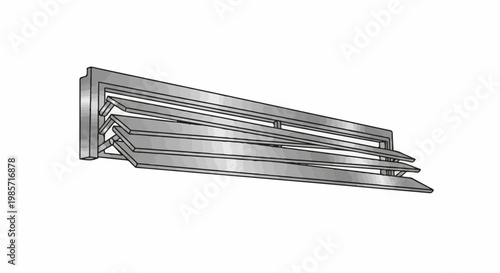 A detailed illustration of a louvred vent system on a white background