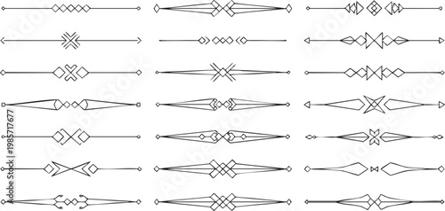 Bilde på lerret Abstract sharp decorative dividers and ornaments.