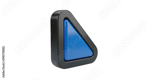 Blue Triangle Button with Black Frame