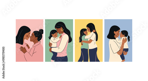 Four diverse women in hijabs sitting together in a casual discussion headscarf conversation