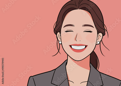 Smiling Businesswoman with Professional Attire Illustration