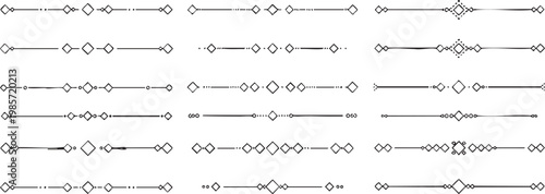 Vintage ornamental line dividers geometric modern vector.