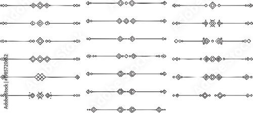 Tribal ethnic hand drawn decorative borders vector elements.