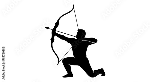 Man holding bow and arrow.