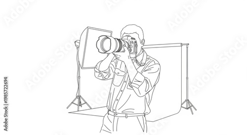 Photographer taking a picture with a professional camera and lighting equipment photographer photography lighting equipment professional creative background reflector aperture composition