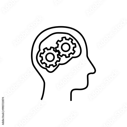 Mental Focus Brain Mechanics Icon