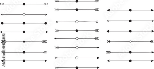 Elegant arrow dividers with circular focal points.