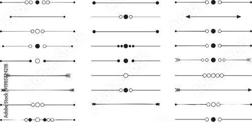 Functional geometric line divider design symbols.