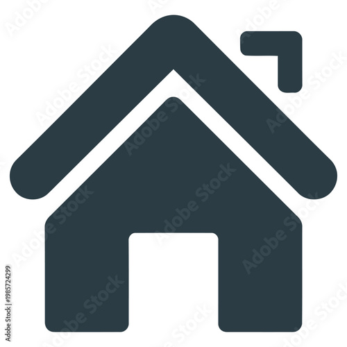 Vector graphic of a simple house with a chimney
