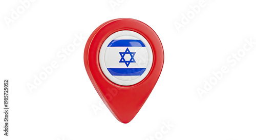 Location Pin with Israeli Flag