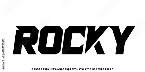 Rocky Fonts, Fast speed display font with dynamic racing style. Perfect for automotive, sport branding, posters, and headlines